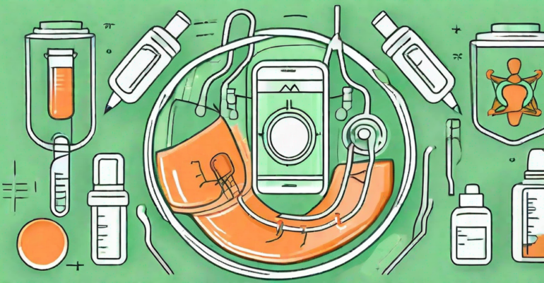 An intrauterine device (diu) surrounded by various medical and prevention symbols