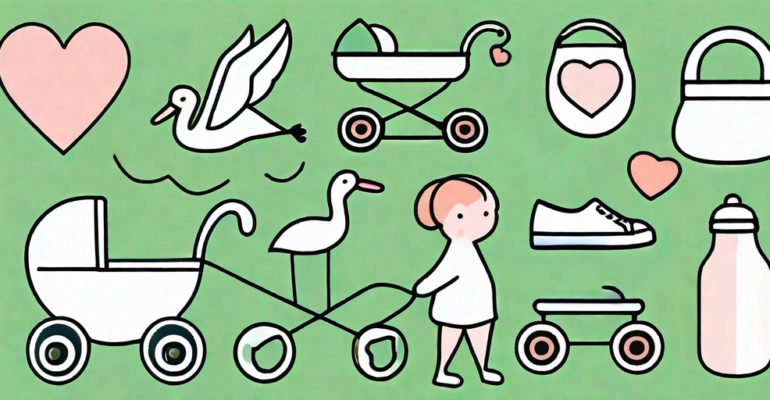 A variety of pregnancy-related symbols