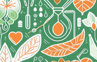 A diu hormonal (hormonal iud) surrounded by symbols of health and wellness