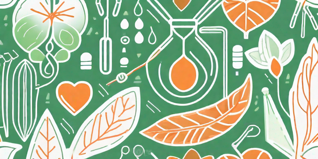 A diu hormonal (hormonal iud) surrounded by symbols of health and wellness